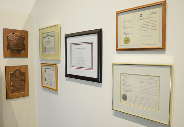 wall awards accomplishments framed